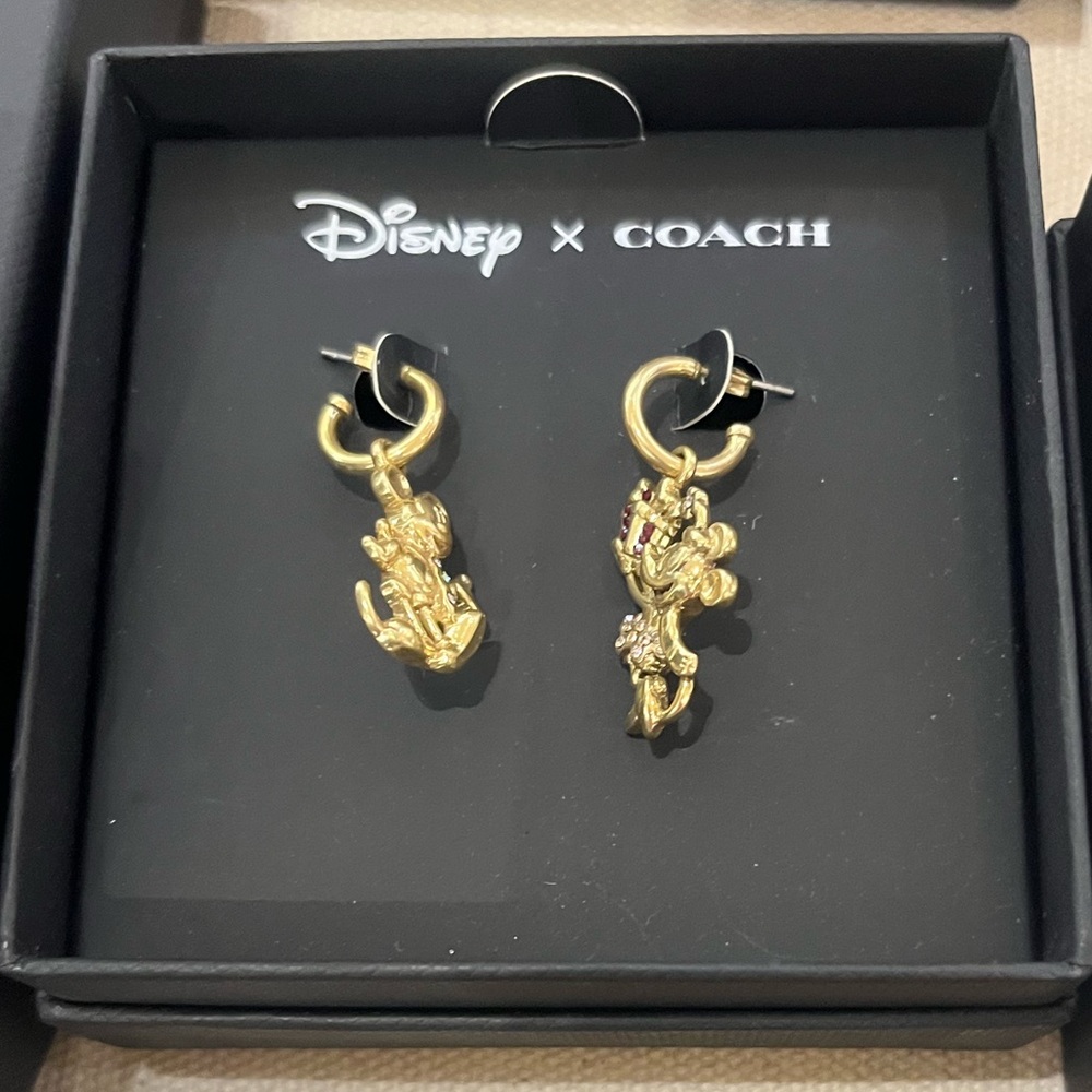 Coach Disney X Coach Holiday Mismatch Earrings - NEW WITH COACH GIFT BOX